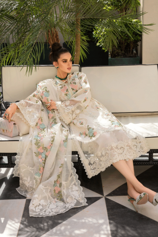 Crimson - 3PC Lawn ChickenKari Embroidered Suit - BFB0017 - Image 4