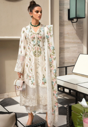 Crimson - 3PC Lawn ChickenKari Embroidered Suit - BFB0017