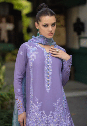 Qalamkar - 3 Piece - Lawn Embroidered Suit - DS0021