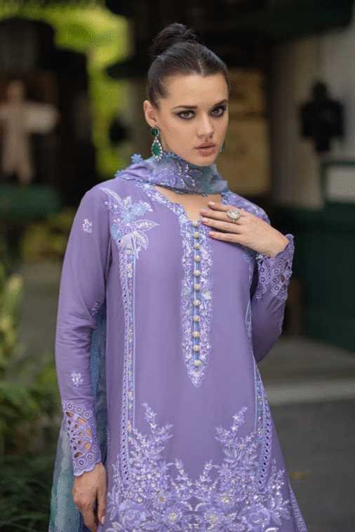 Qalamkar - 3 Piece - Lawn Embroidered Suit - DS0021