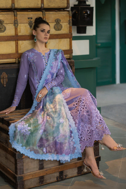 Qalamkar - 3 Piece - Lawn Embroidered Suit - DS0021 - Image 4