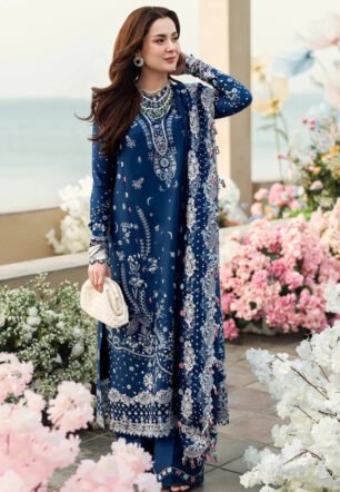 Qalamkar - 3PC Lawn ChickenKari Embroidered Suit - DS0370
