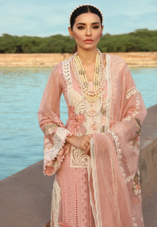 Crimson Unstitched 3 piece lawn embroidered suit D565